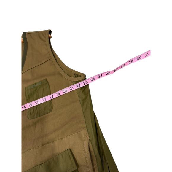 Wasted Collective Cargo Field Vest Hunting Green Organic Cotton Japan Made XL - Picture 6 of 7